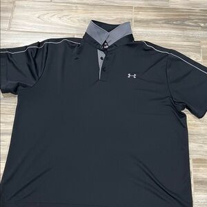 Under Armour Men's Black and Gray Polo Shirt